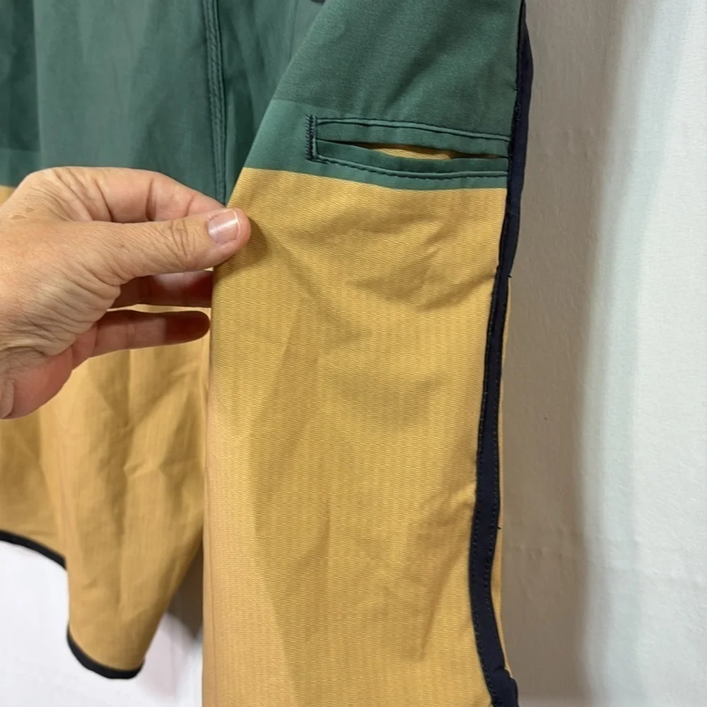 🍇 Jetty board shorts, swim trunks, Tan green, navy